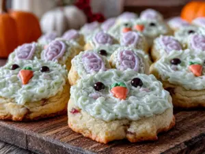 pastel halloween bunny sugar cookies - featured image