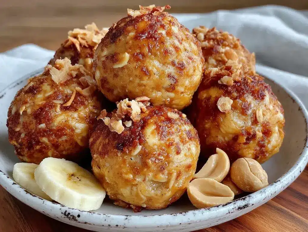 peanut butter banana energy bites - featured image
