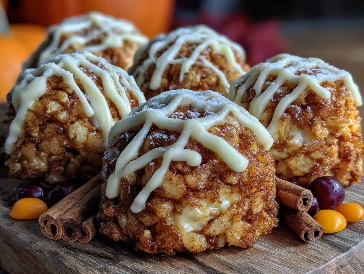 pumpkin spice rice krispie treat pops preparation steps