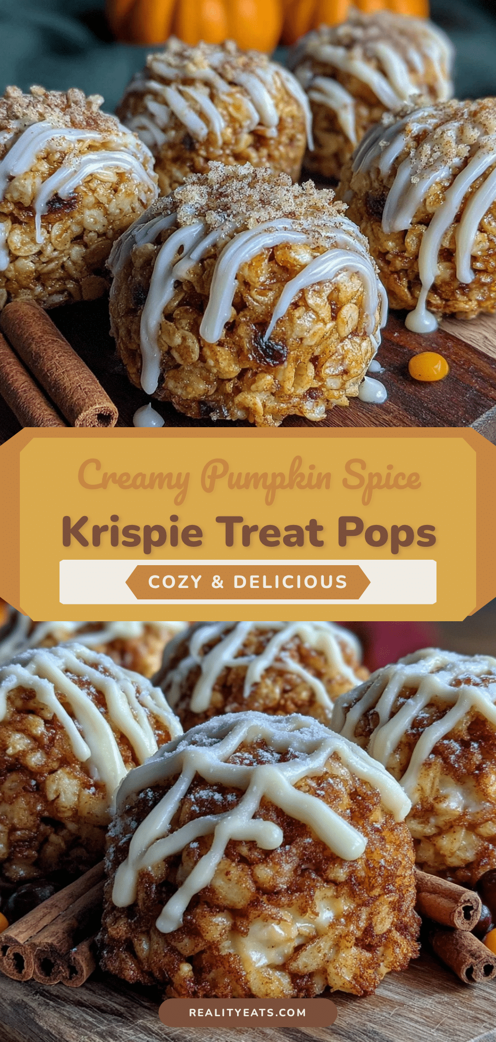 pumpkin spice rice krispie treat pops recipe