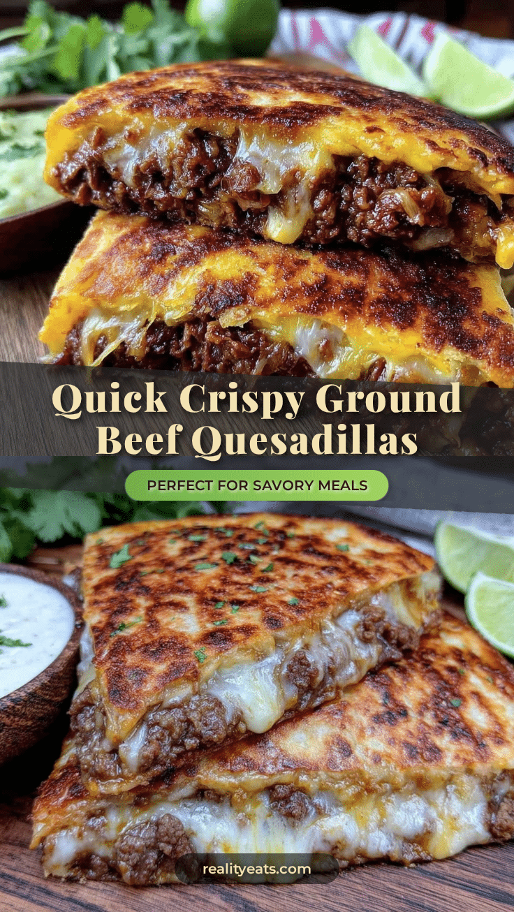 quick crispy ground beef quesadillas recipe