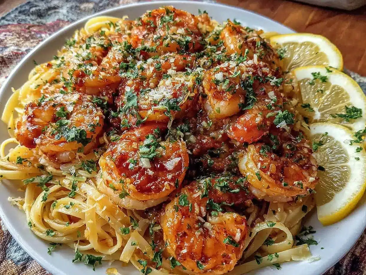 quick garlic butter shrimp pasta preparation steps