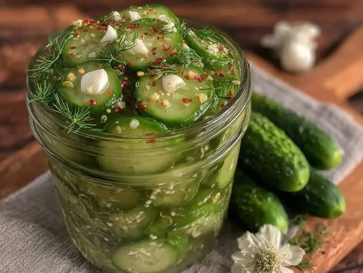 quick refrigerator dill pickles preparation steps