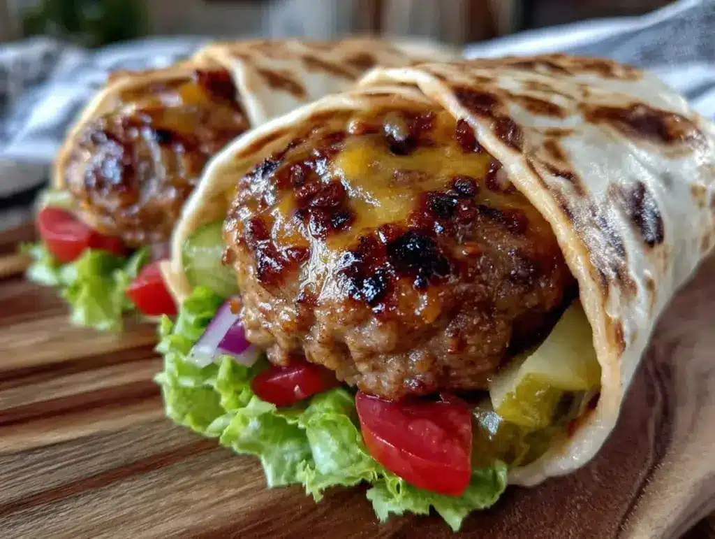 quick smash burger tortilla wrap - featured image