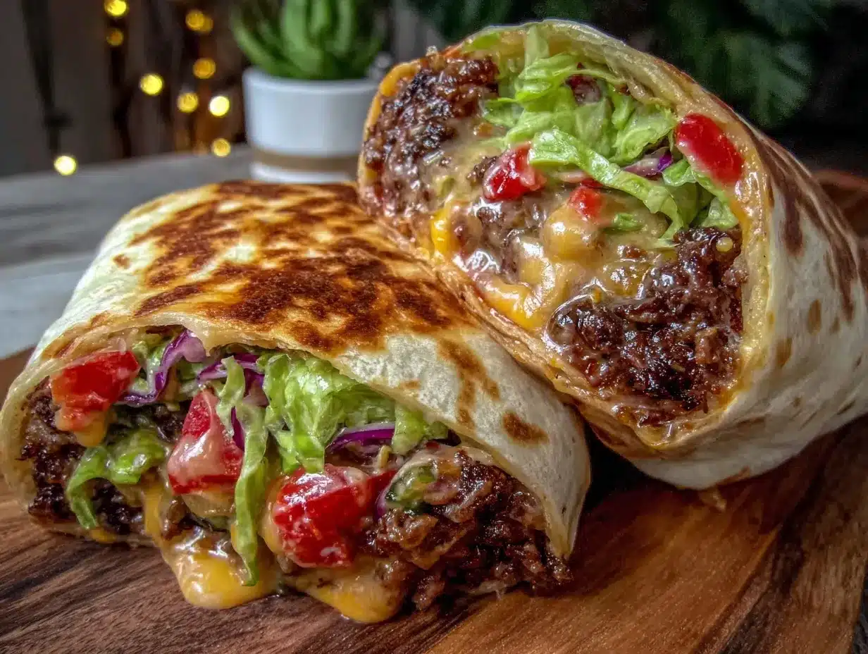 quick smash burger tortilla wrap preparation steps