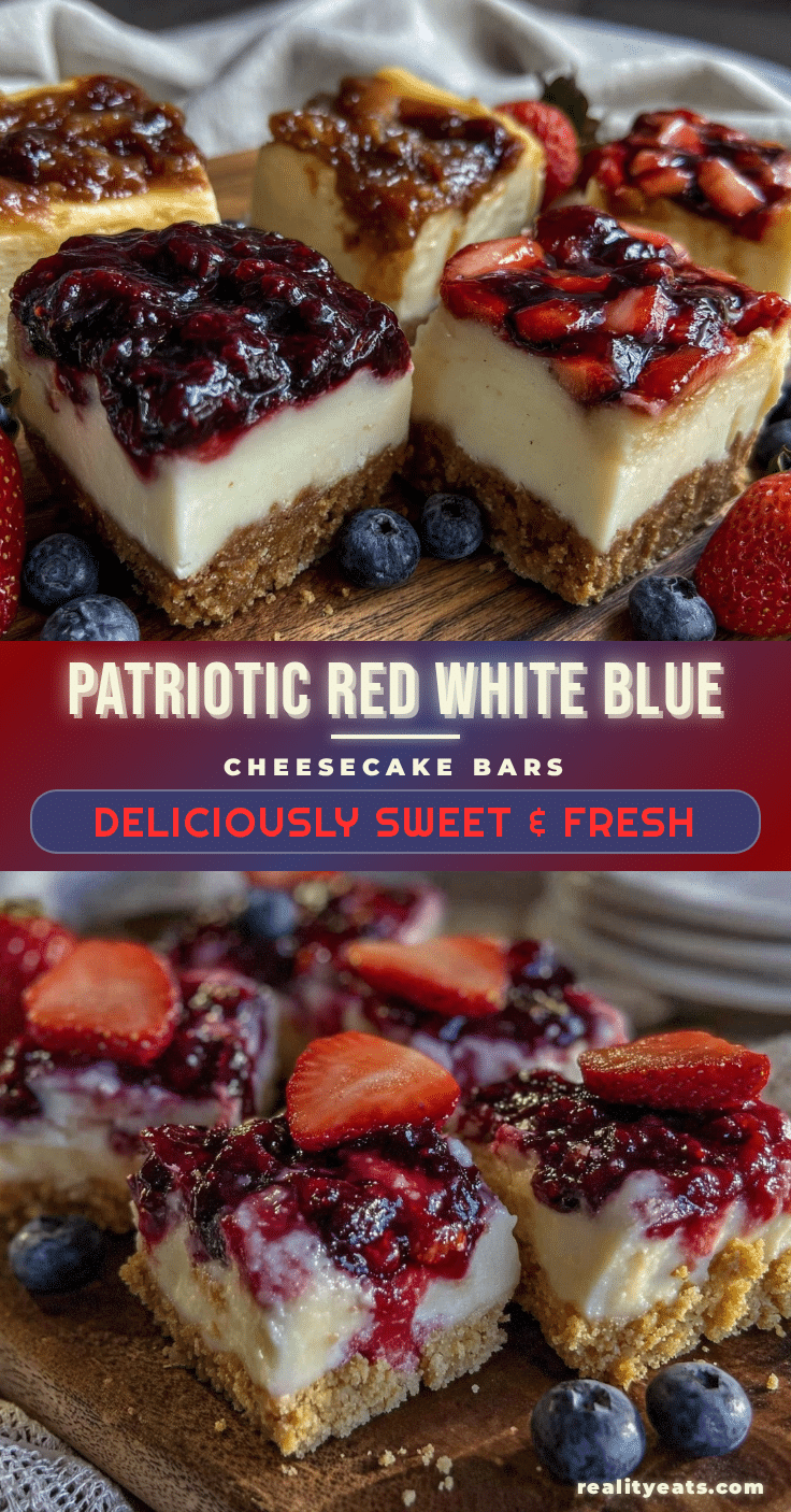 red white and blue cheesecake bars recipe
