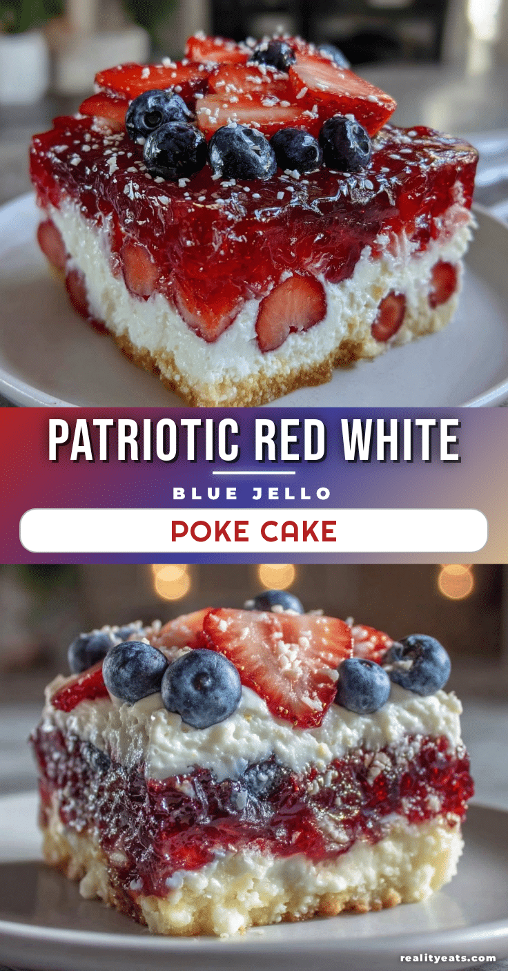red white and blue layered jello poke cake recipe