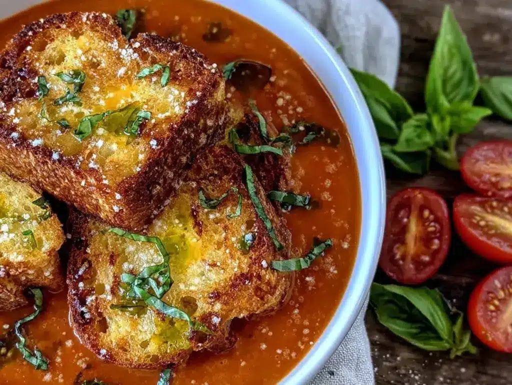 roasted tomato basil bisque - featured image