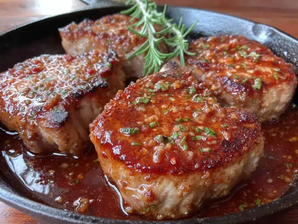 savory cast iron pork chops - featured image
