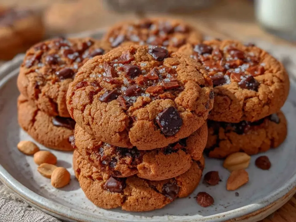 soft and chewy peanut butter chocolate chip lunch box cookies - featured image