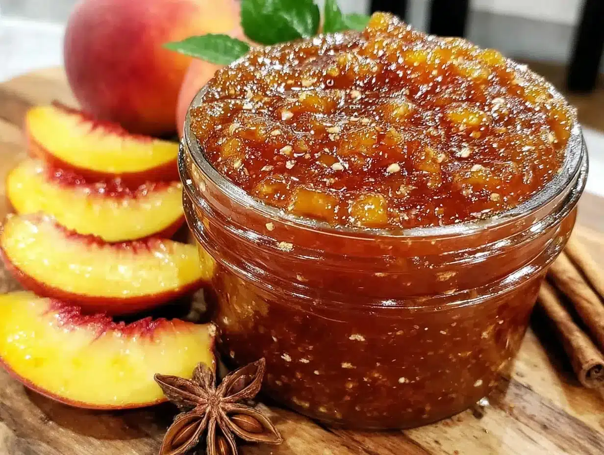 spiced peach freezer jam preparation steps