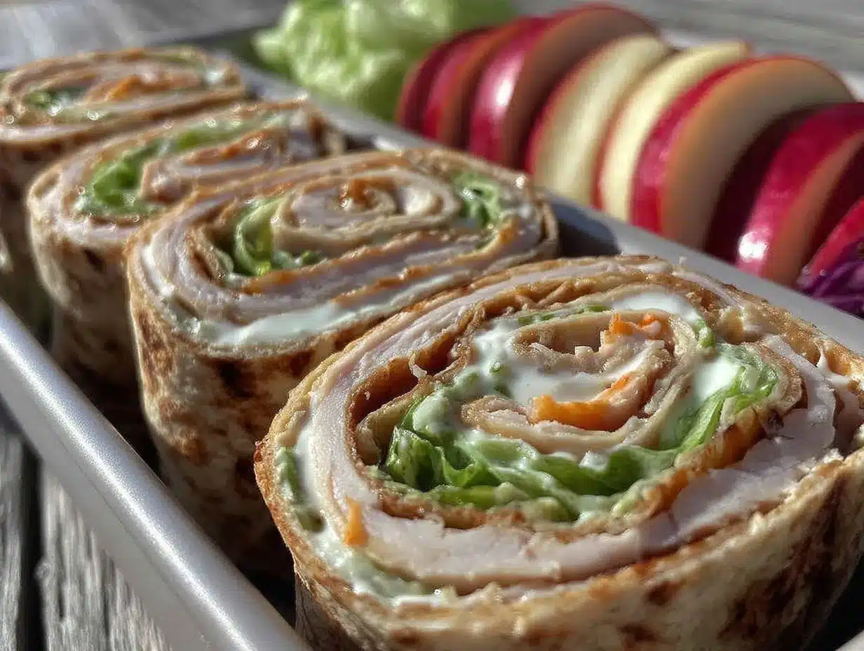 turkey ranch pinwheel bento lunchbox preparation steps