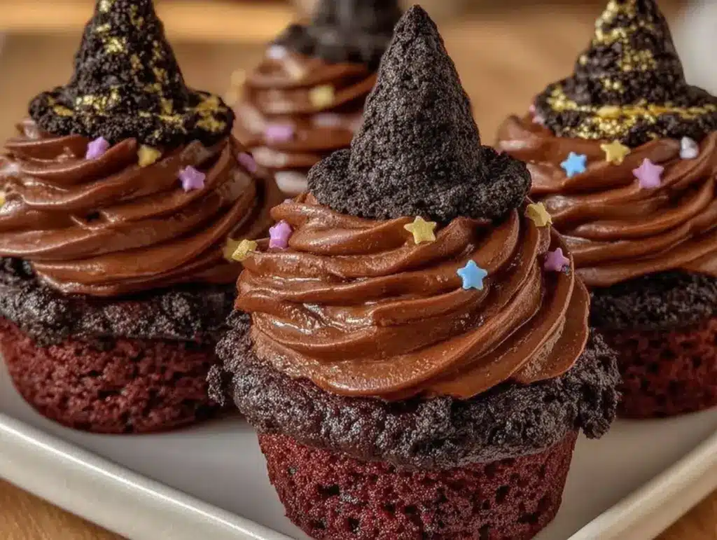 witch hat chocolate cupcakes - featured image