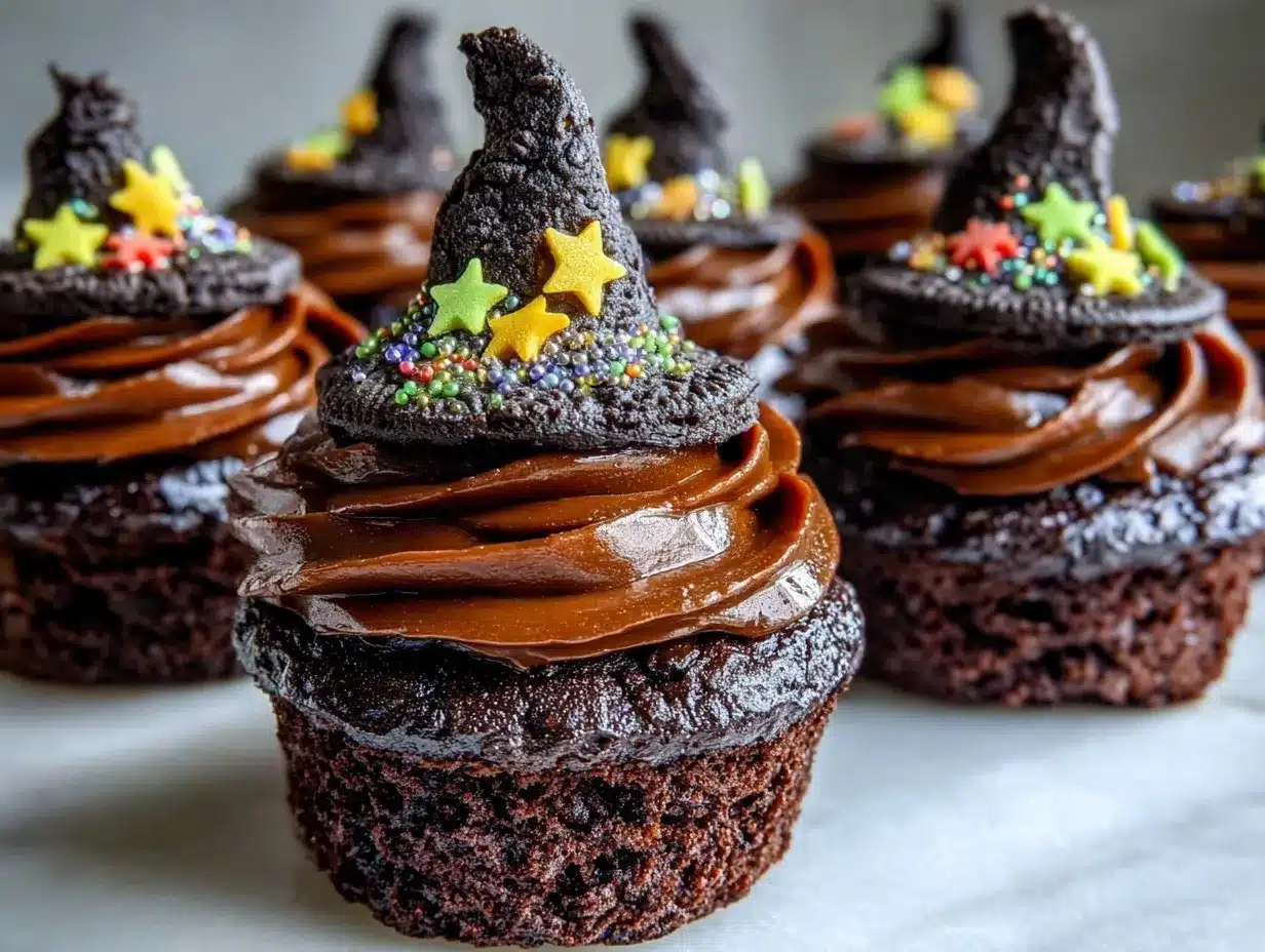 witch hat chocolate cupcakes preparation steps