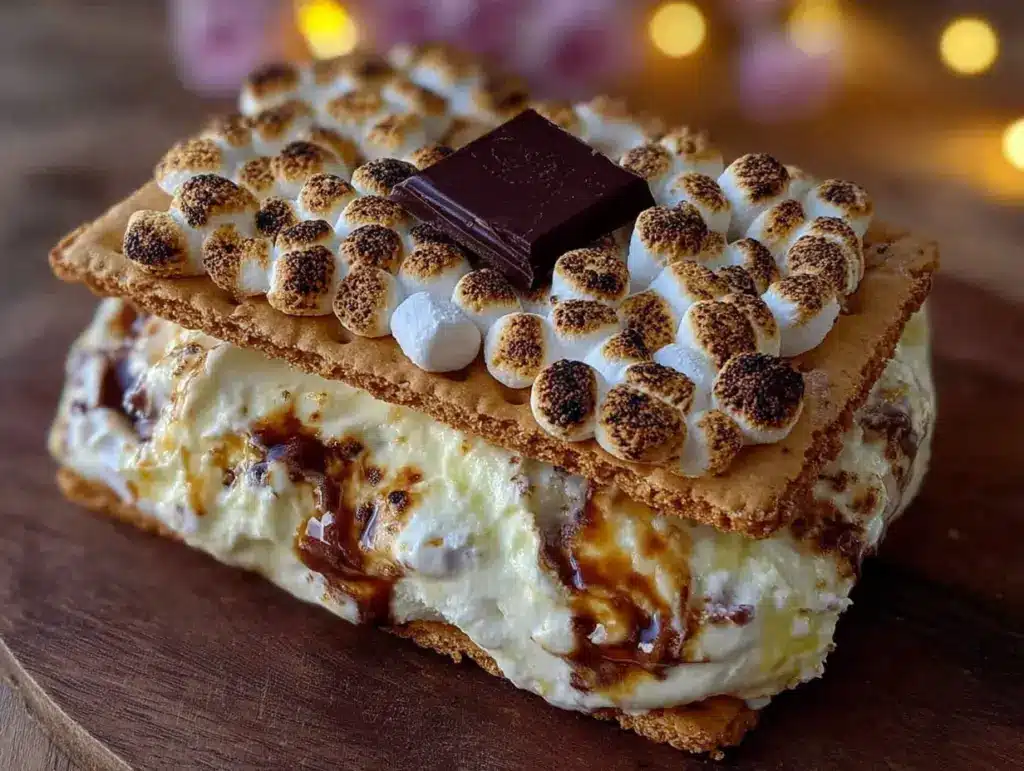 no-churn smores ice cream sandwiches - featured image