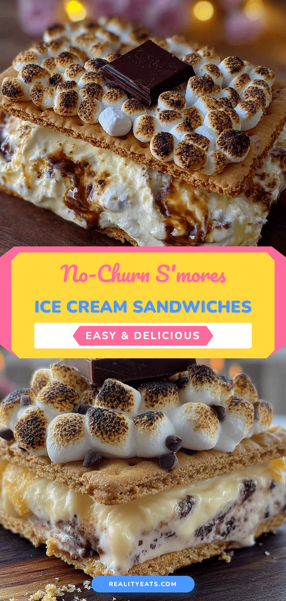 no-churn smores ice cream sandwiches recipe