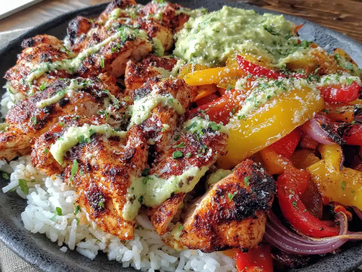 one pan chicken fajita bowls preparation steps