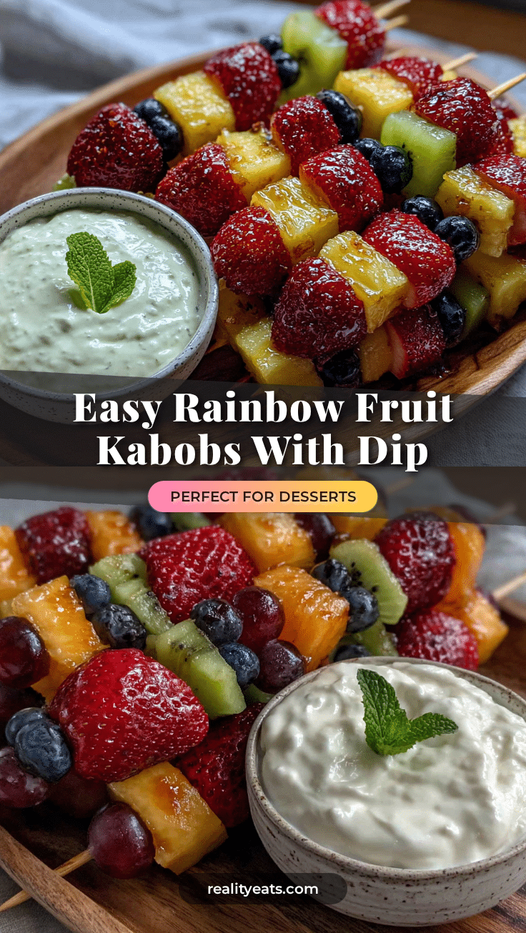rainbow fruit kabobs with yogurt dip recipe