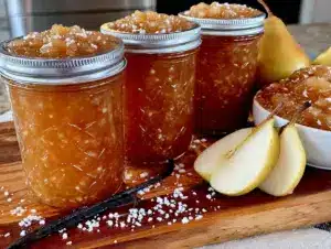 vanilla bean pear preserves - featured image