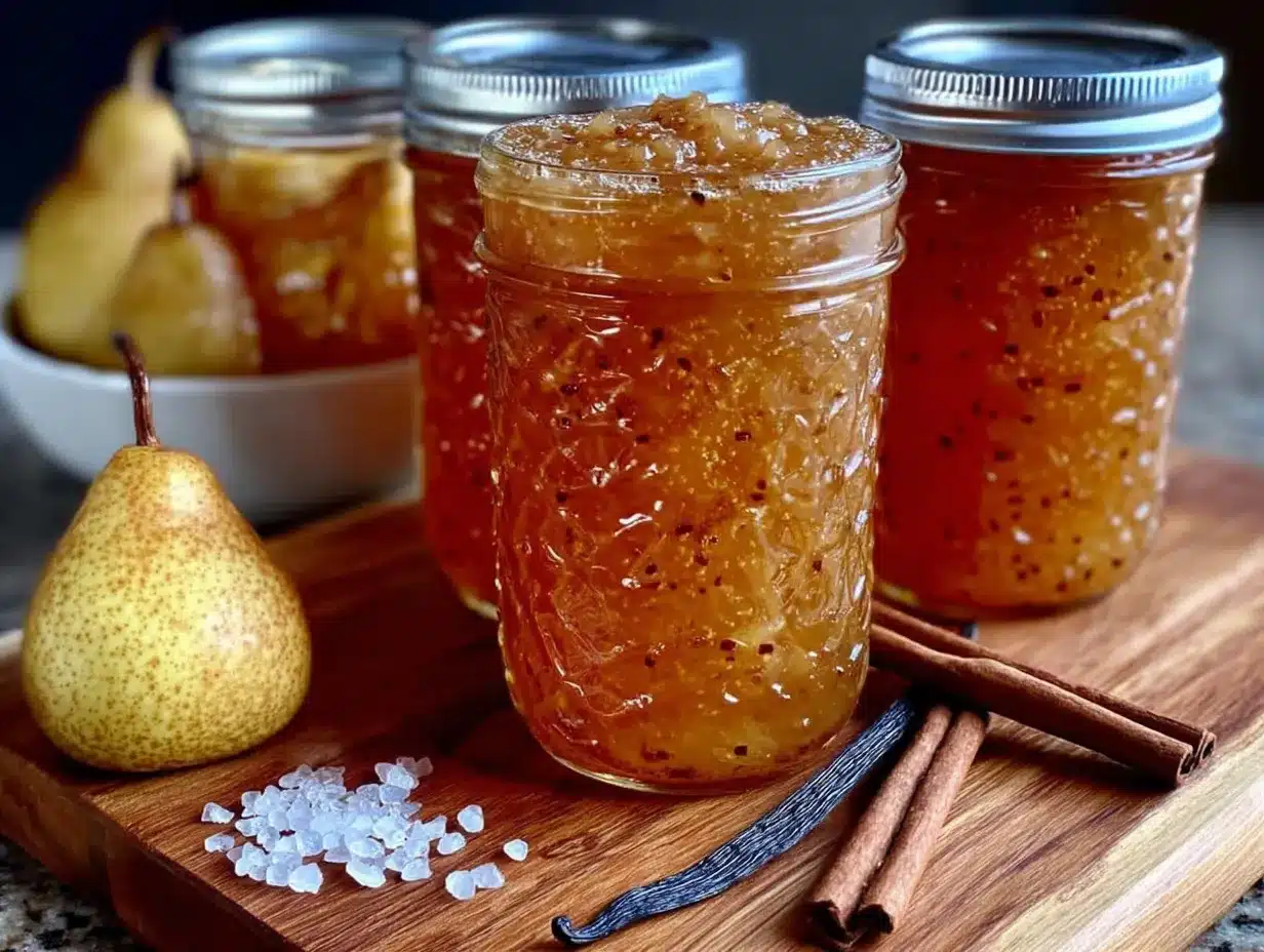 vanilla bean pear preserves preparation steps